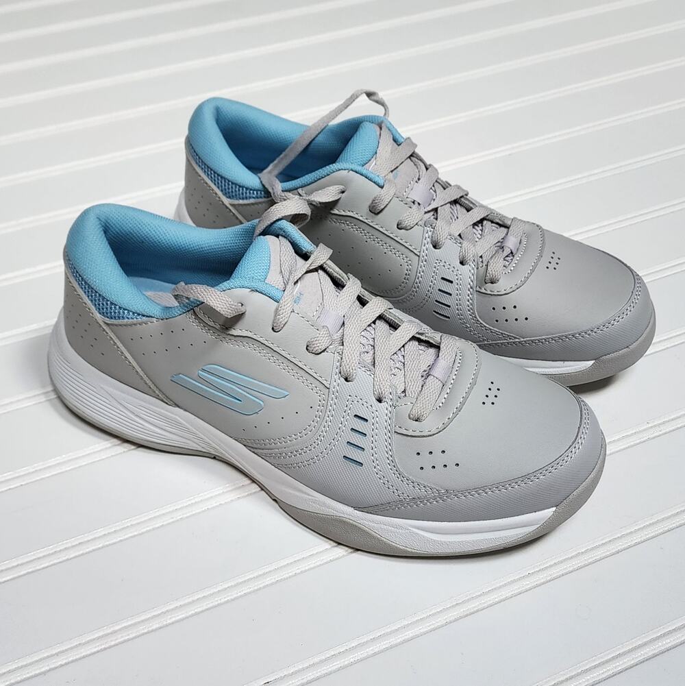 NWOT Skechers Women's Viper Court Smash Pickleball Shoes Size 9.5 Gray & Blue